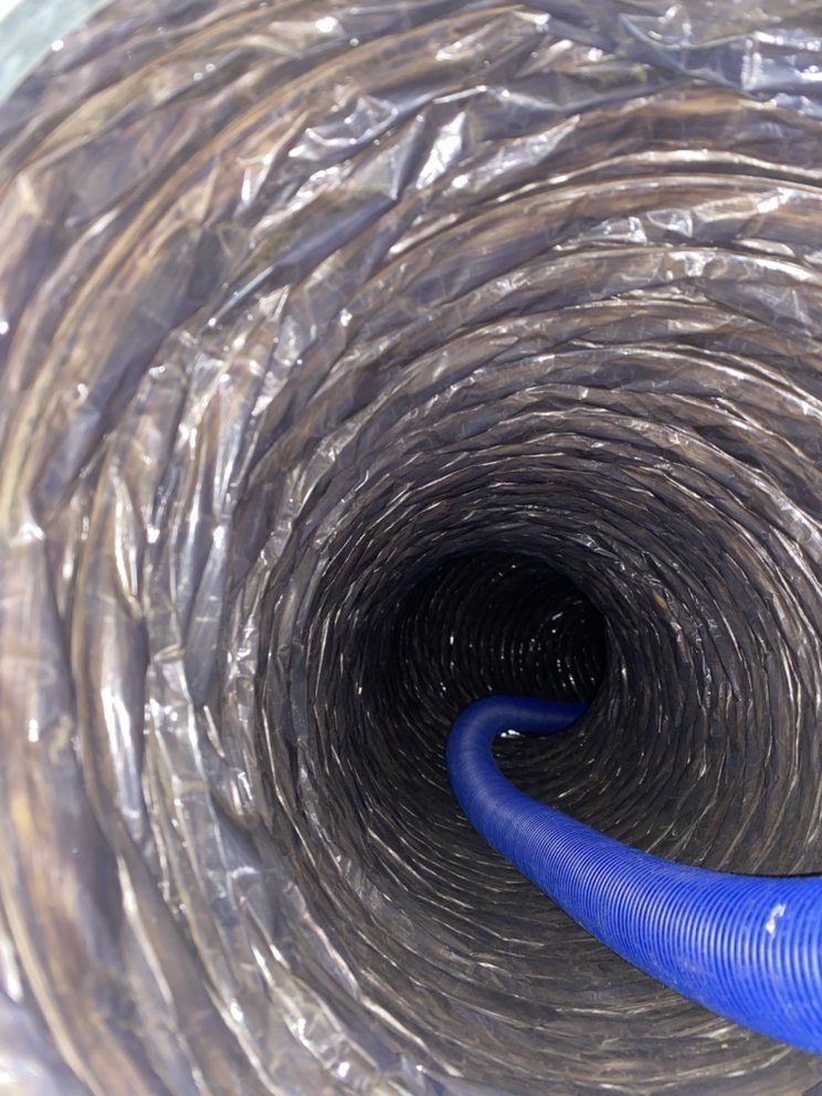 Air duct after professional cleaning