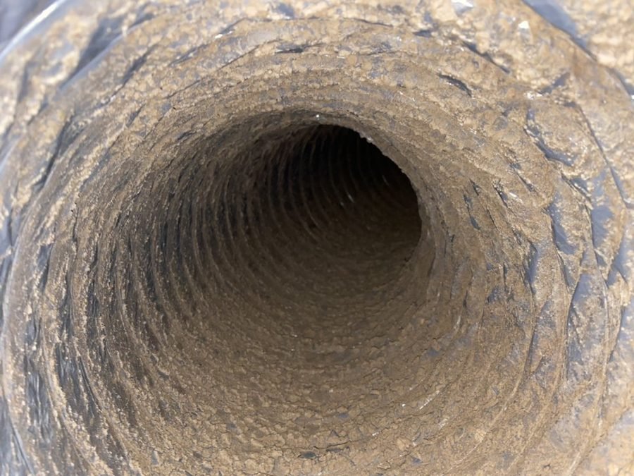 Air duct before cleaning