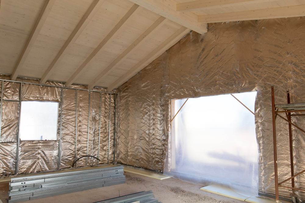 reflective insulation in a shed